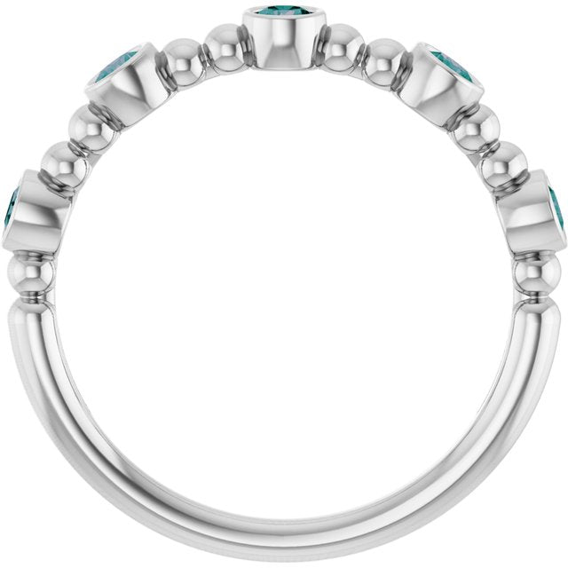 Sterling Silver Lab-Grown Alexandrite Stackable Ring