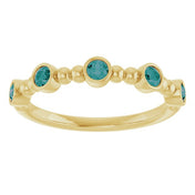 14K Yellow Natural Alexandrite Stackable Ring