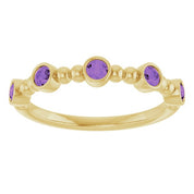 14K Yellow Natural Amethyst Stackable Ring