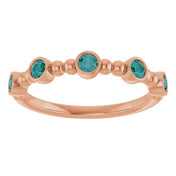 14K Rose Natural Alexandrite Stackable Ring