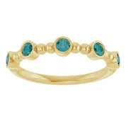 14K Yellow Lab-Grown Alexandrite Stackable Ring