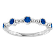 Sterling Silver Lab-Grown Blue Sapphire Stackable Ring
