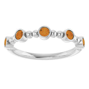 Sterling Silver Natural Citrine Stackable Ring