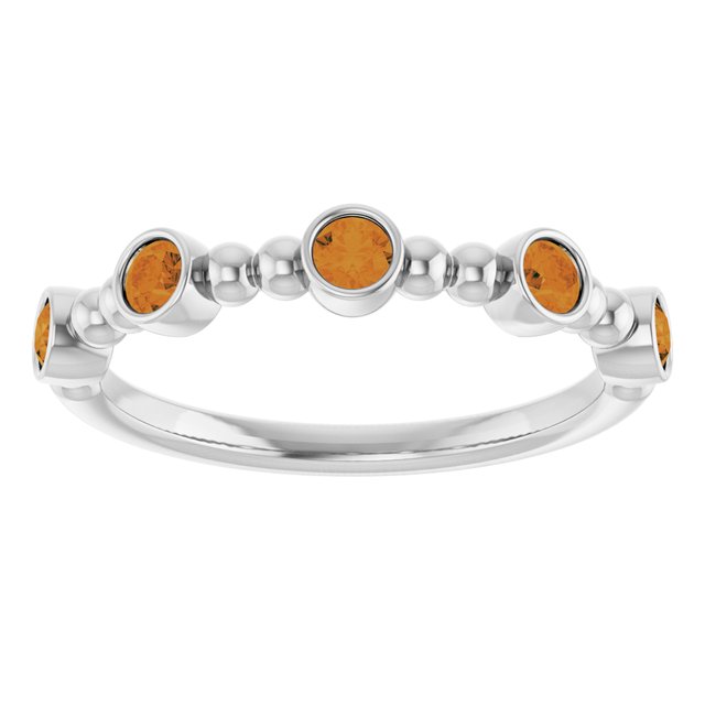 Sterling Silver Natural Citrine Stackable Ring