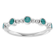 14K White Lab-Grown Alexandrite Stackable Ring