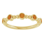 14K Yellow Natural Citrine Stackable Ring