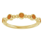 14K Yellow Natural Citrine Stackable Ring