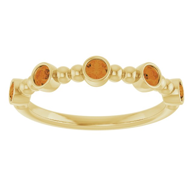 14K Yellow Natural Citrine Stackable Ring