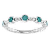 Platinum Natural Alexandrite Stackable Ring