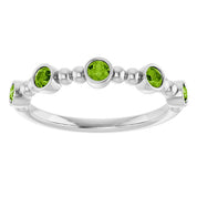 Sterling Silver Natural Peridot Stackable Ring