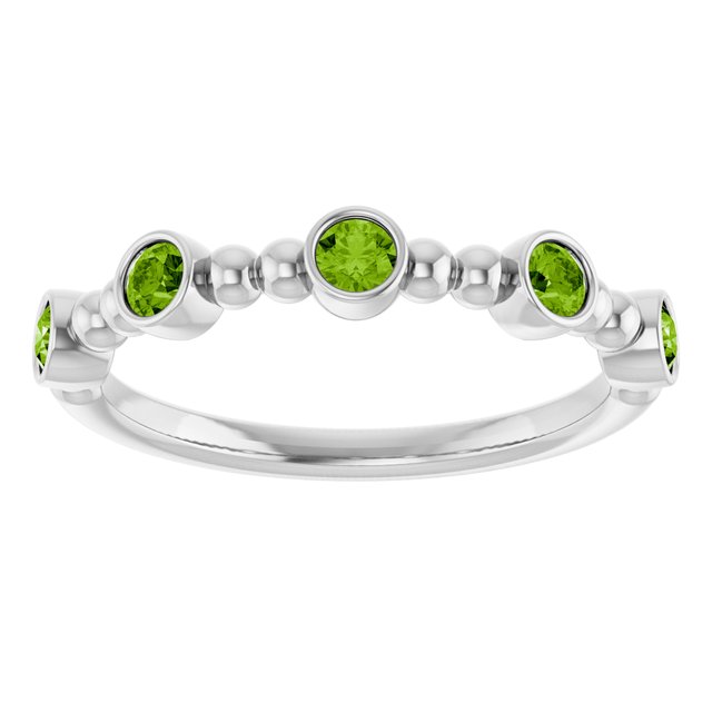 Sterling Silver Natural Peridot Stackable Ring