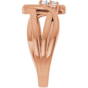 14K Rose 1/4 CT Lab-Grown Diamond Ring