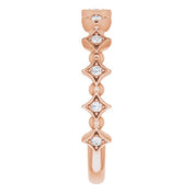 14K Rose 1/10 CTW Natural Diamond Stackable Ring