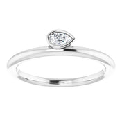 Platinum 1/10 CT Natural Diamond Stackable Ring