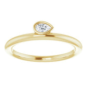 14K Yellow 1/10 CT Natural Diamond Stackable Ring