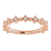 14K Rose 1/10 CTW Natural Diamond Stackable Ring