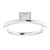 Platinum 1/6 CT Natural Diamond Stackable Ring