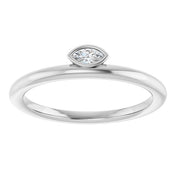 Sterling Silver .07 CT Natural Diamond Stackable Ring