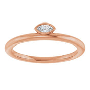 14K Rose .07 CT Natural Diamond Stackable Ring