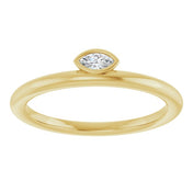 14K Yellow .07 CT Natural Diamond Stackable Ring