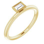 14K Yellow 1/6 CT Natural Diamond Stackable Ring