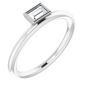 14K White 1/6 CT Natural Diamond Stackable Ring