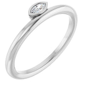 Sterling Silver .07 CT Natural Diamond Stackable Ring