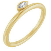 14K Yellow .07 CT Natural Diamond Stackable Ring