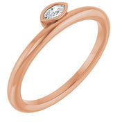 14K Rose .07 CT Natural Diamond Stackable Ring