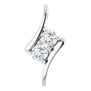 14K White 1/2 CTW Lab-Grown Diamond Two-Stone Pendant