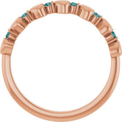 14K Rose Natural Alexandrite Heart Stackable Ring