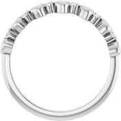 Sterling Silver .08 CTW Natural Diamond Heart Stackable Ring