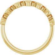 14K Yellow Natural Citrine Heart Stackable Ring