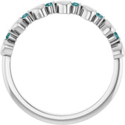 Platinum Natural Alexandrite Heart Stackable Ring