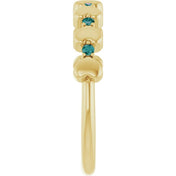 14K Yellow Natural Alexandrite Heart Stackable Ring