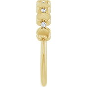 14K Yellow .08 CTW Natural Diamond Heart Stackable Ring