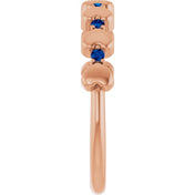 14K Rose Natural Blue Sapphire Heart Stackable Ring