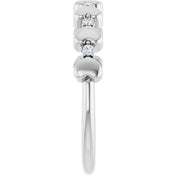 14K White .08 CTW Natural Diamond Heart Stackable Ring