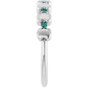 Platinum Natural Alexandrite Heart Stackable Ring
