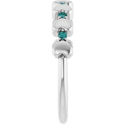 Platinum Natural Alexandrite Heart Stackable Ring
