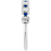 Sterling Silver Natural Blue Sapphire Heart Stackable Ring