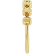 14K Yellow Natural Citrine Heart Stackable Ring