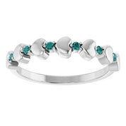 Platinum Natural Alexandrite Heart Stackable Ring