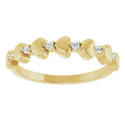 14K Yellow .08 CTW Natural Diamond Heart Stackable Ring