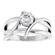 14K White 1/2 CT Lab-Grown Diamond Ring