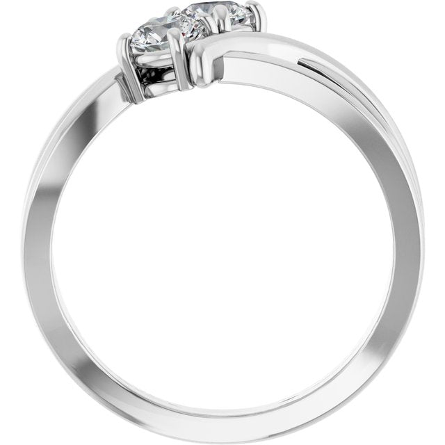 2 CTW Lab-Grown Diamond Two-Stone Ring