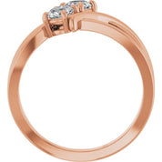 14K Rose 1/2 CTW Lab-Grown Diamond Two-Stone Ring