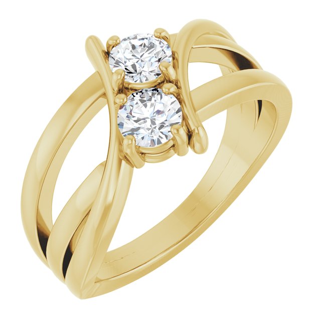 2 CTW Lab-Grown Diamond Two-Stone Ring
