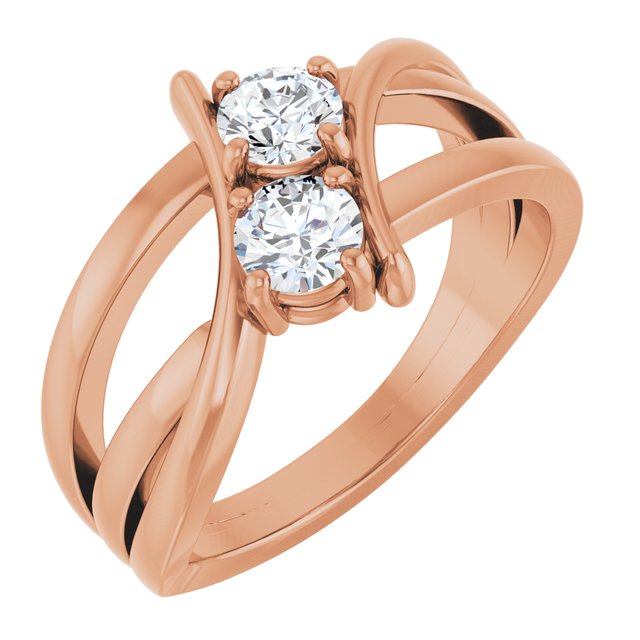 2 CTW Lab-Grown Diamond Two-Stone Ring
