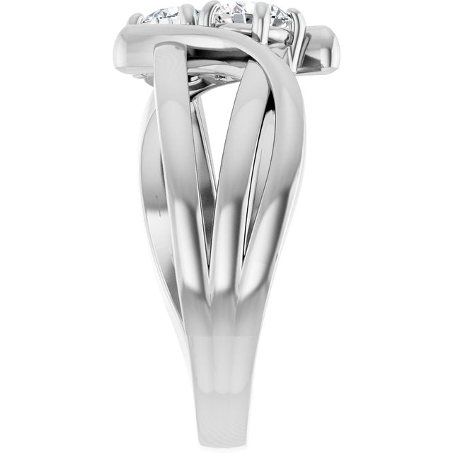 2 CTW Lab-Grown Diamond Two-Stone Ring